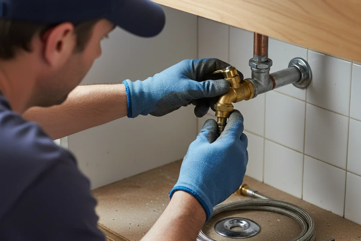 Shutoff valve and fitting work during Faucet and Fixture Repair in Berea